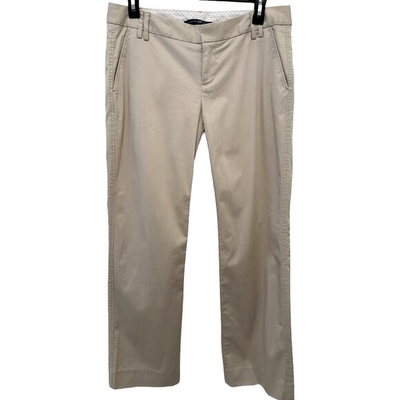 GAP Women’s Khaki Stretch Cotton Straight Leg Ankle Pants Size 6 Beige - Picture 5 of 10